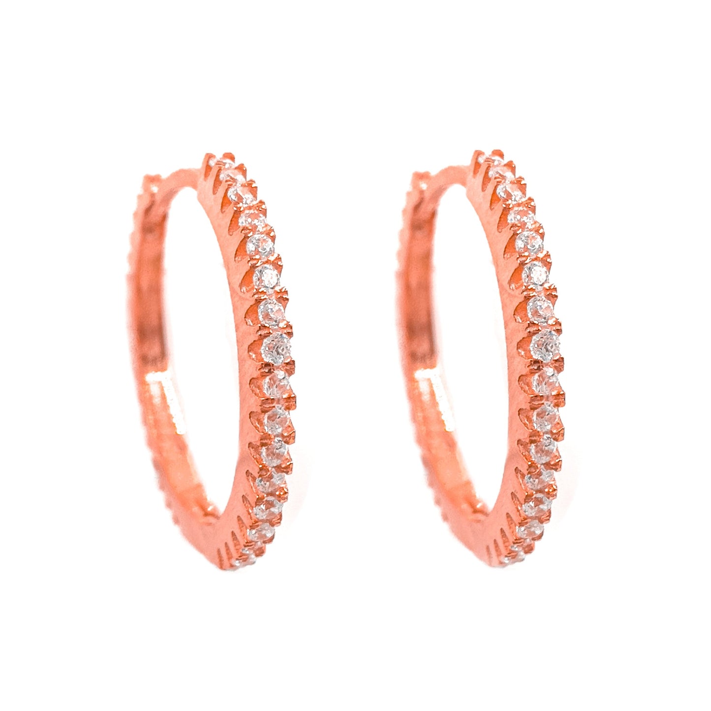 Largest Size Stone Hoop Earrings