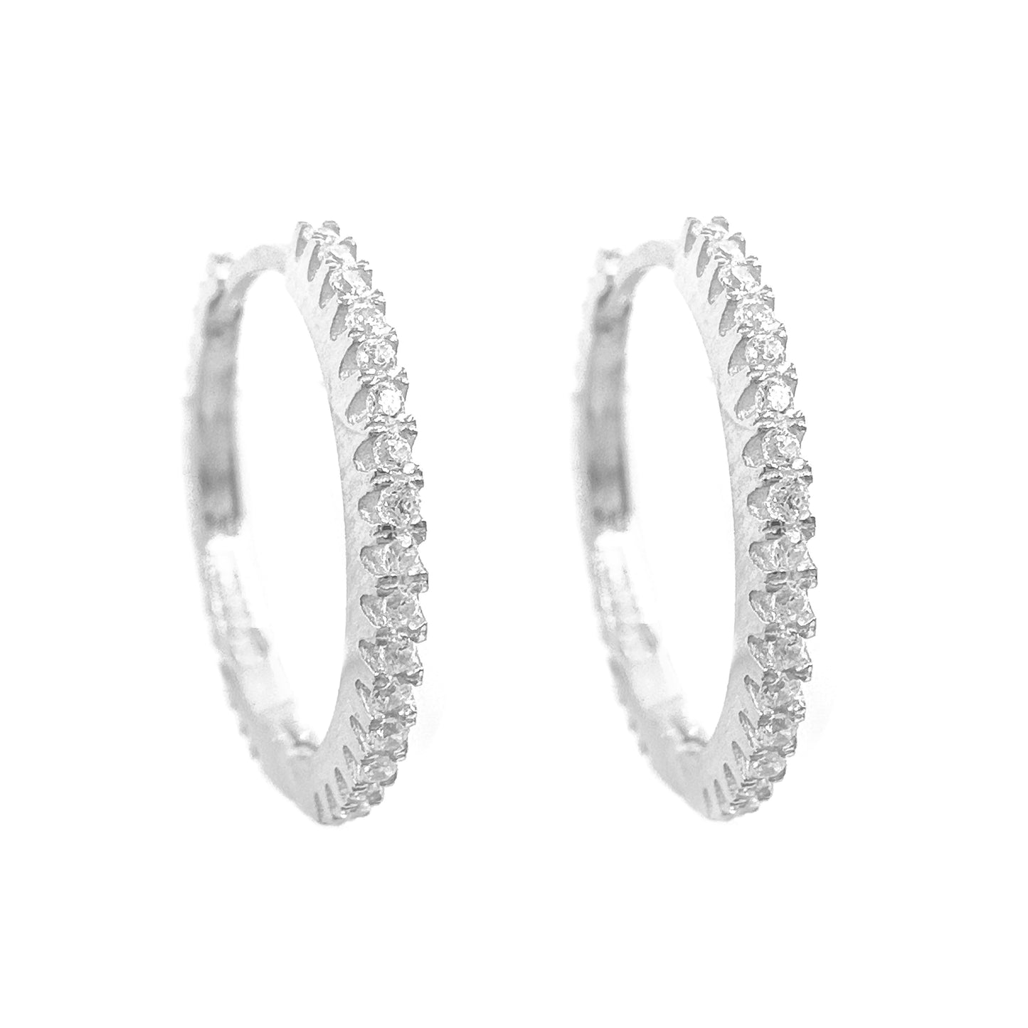 Largest Size Stone Hoop Earrings