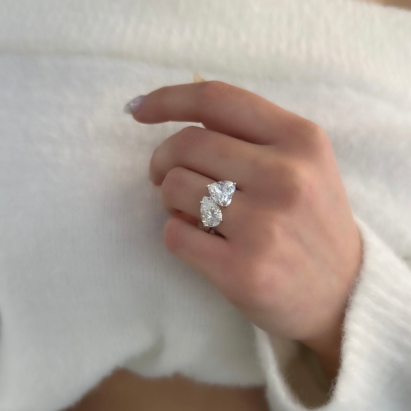 Drop and Heart G-Color Ring