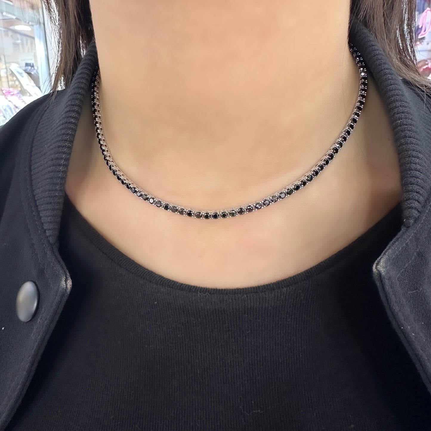 Navy Blue Tennis Necklace