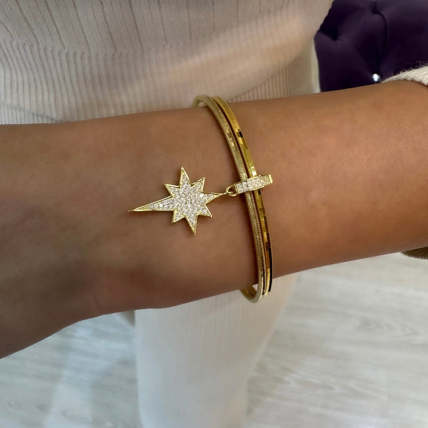 Small Shiny Polar Star Pendant / Charm