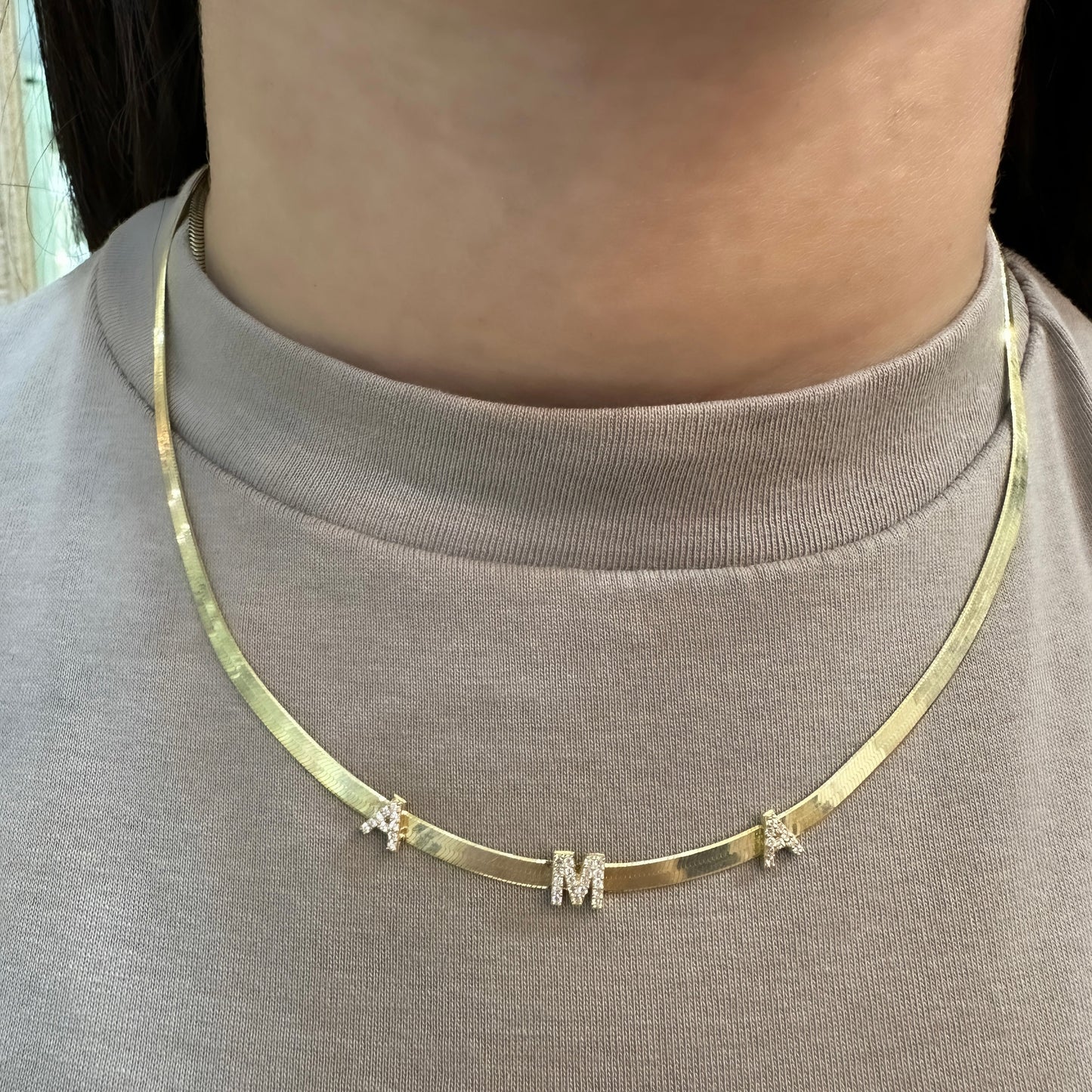 Lettered Italian Crushed Chain