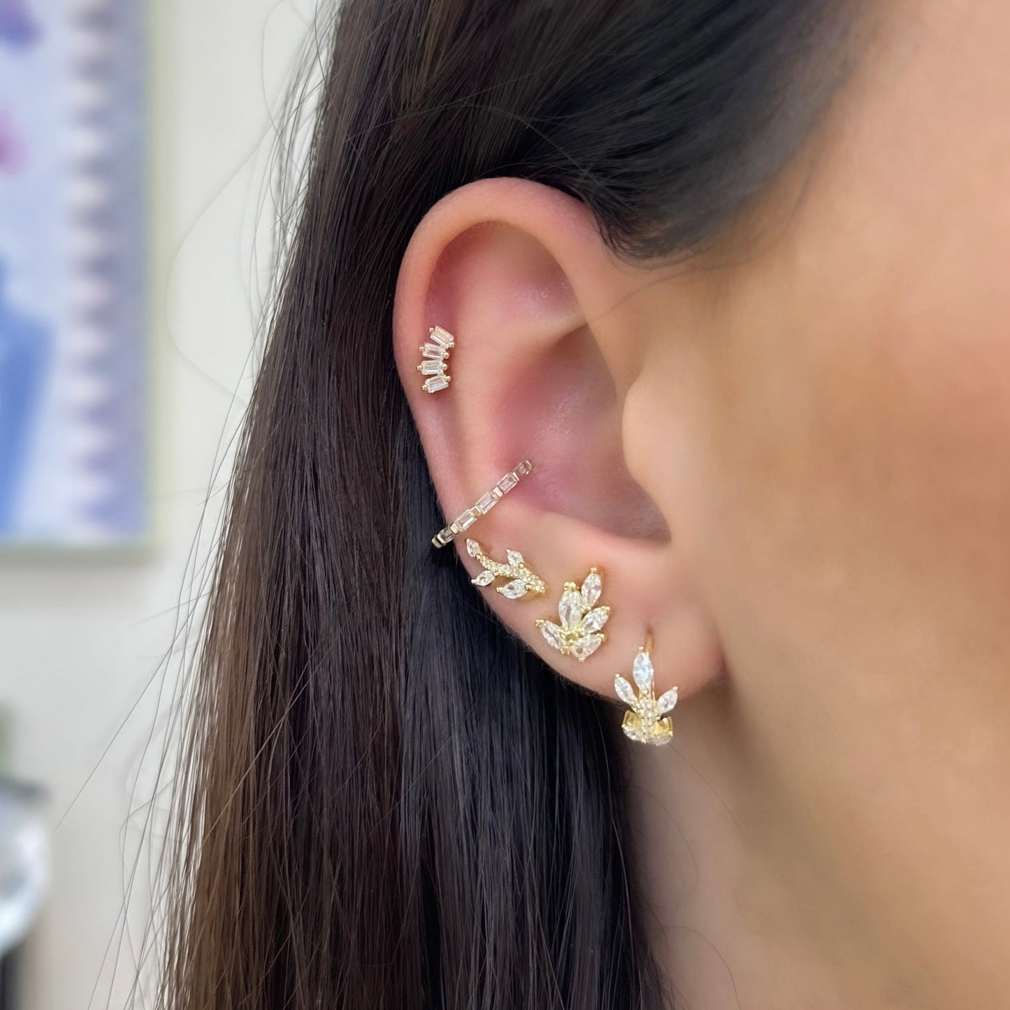 Stone Toba Hoop Earrings