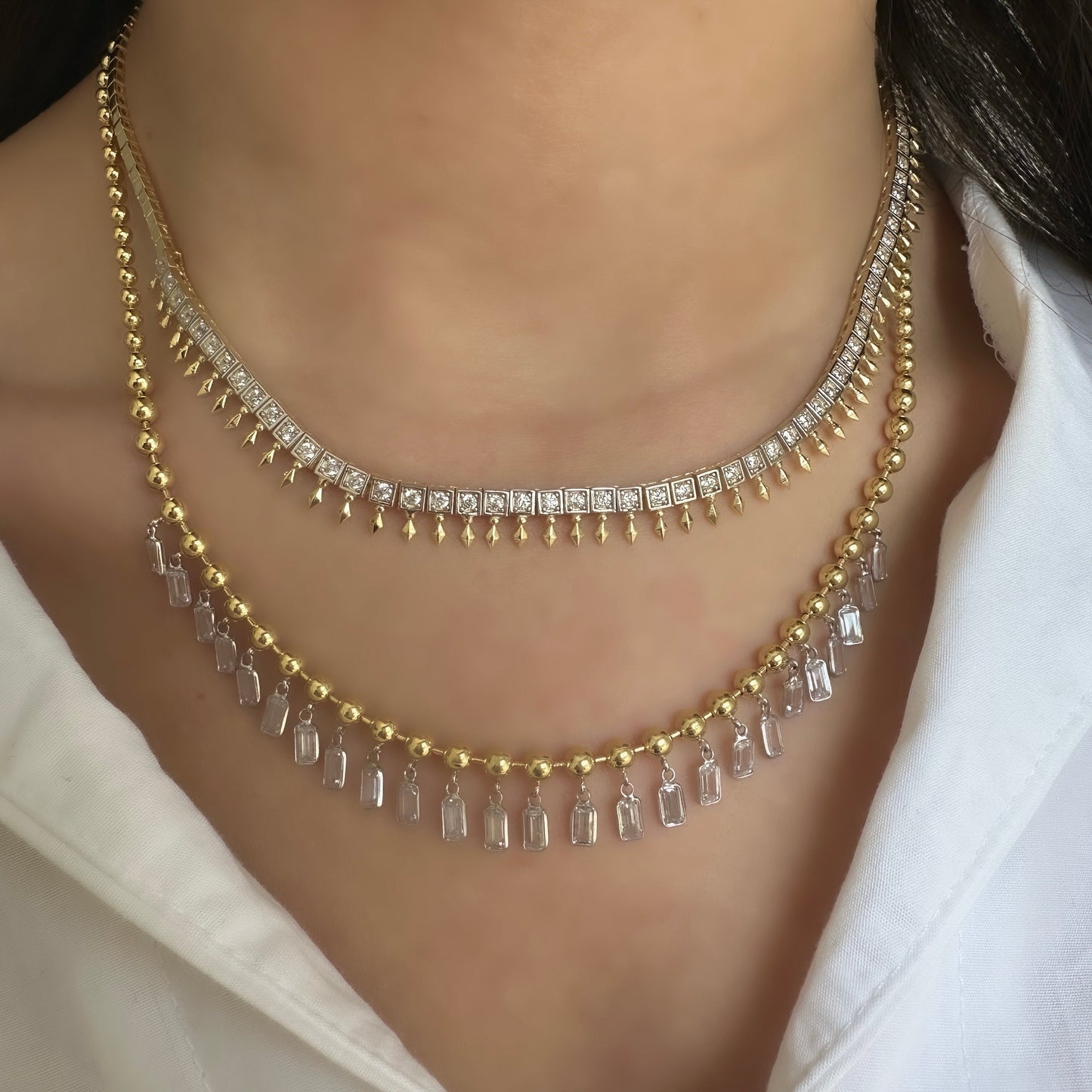 Bianca Row Stone Pendant Necklace