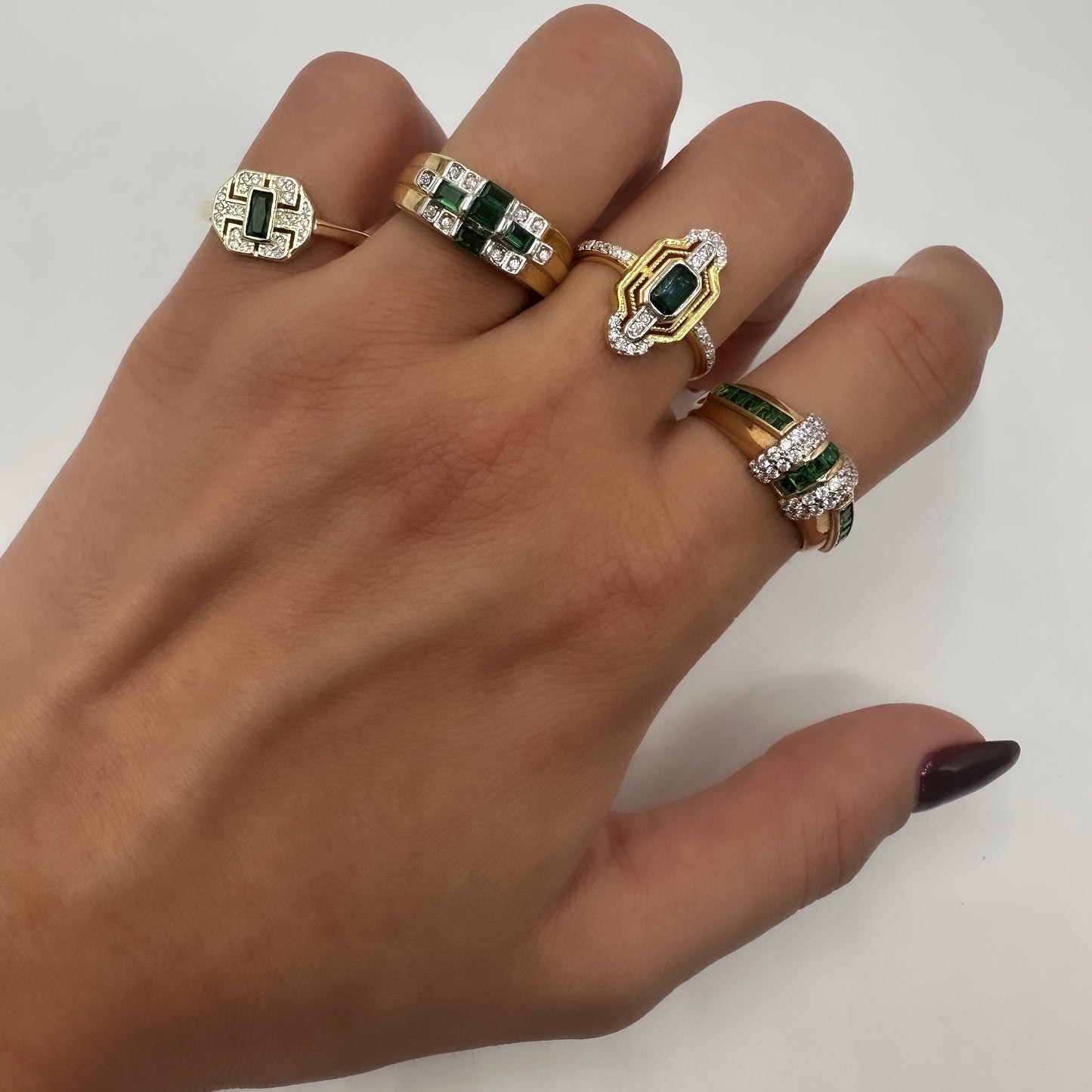 Vintage Pinky Finger Ring with Colorful Stones