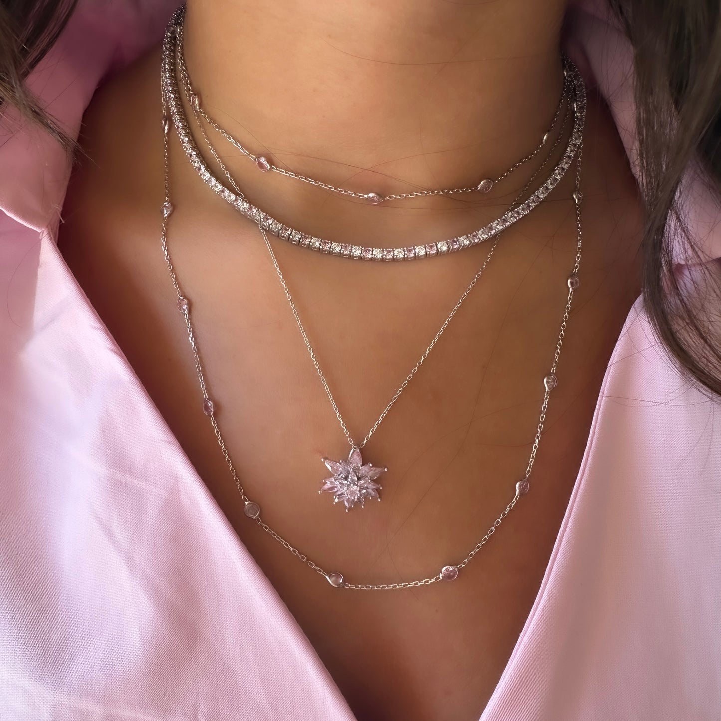 Pink Lotus Necklace