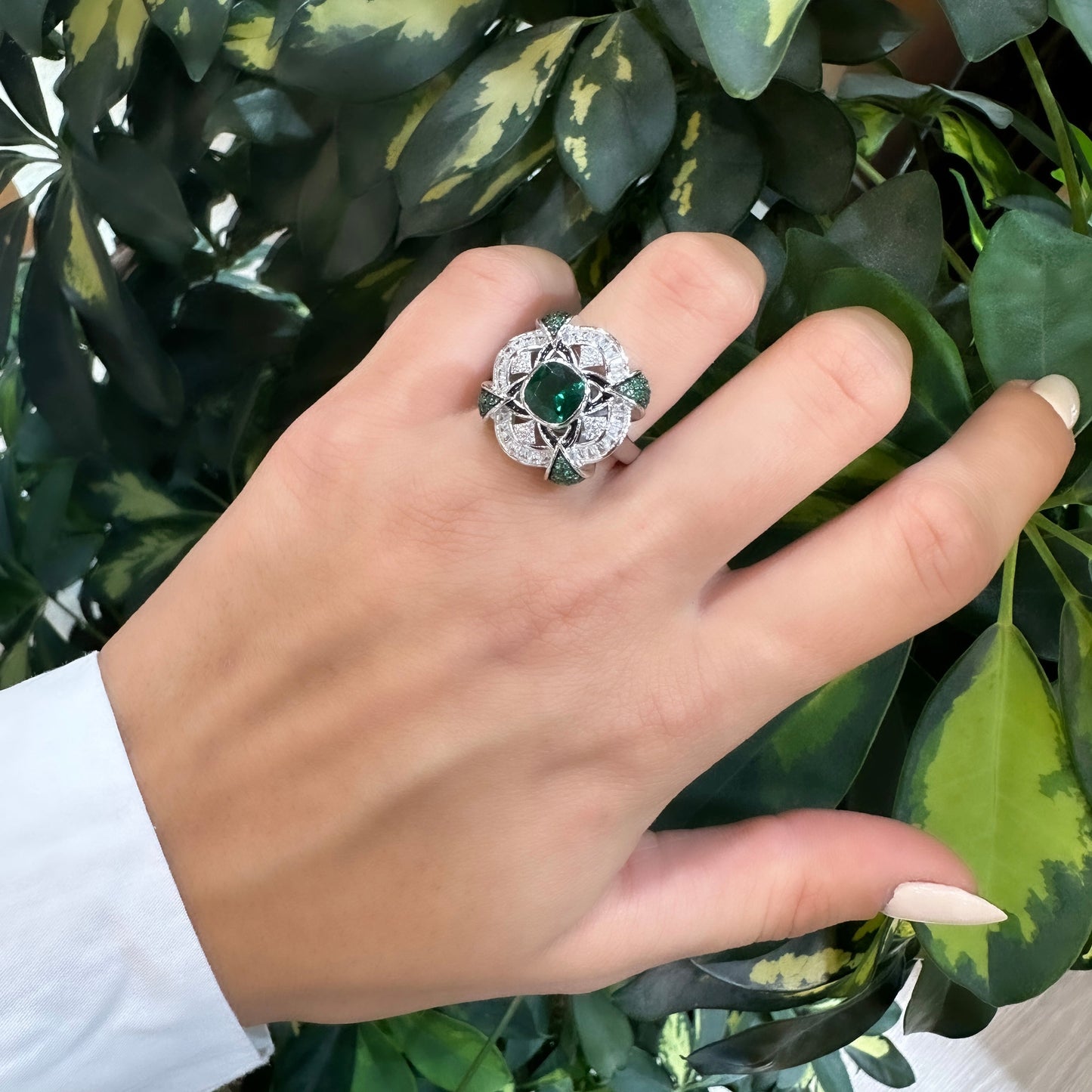 Green Stone Designer Ring