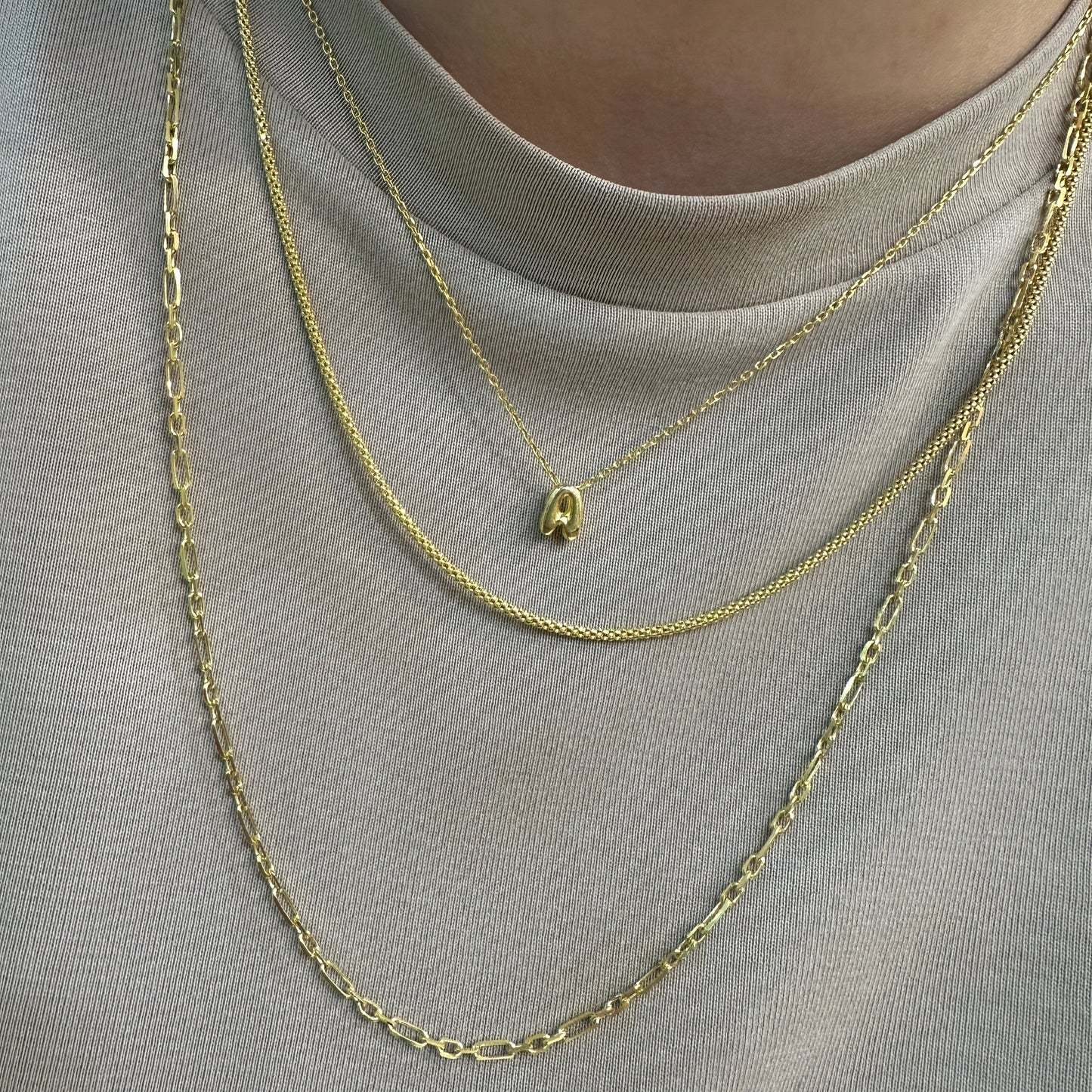 Minimal Domed Letter Necklace