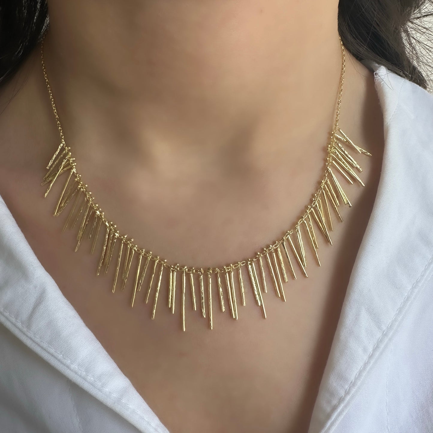 Knit Fringe Necklace