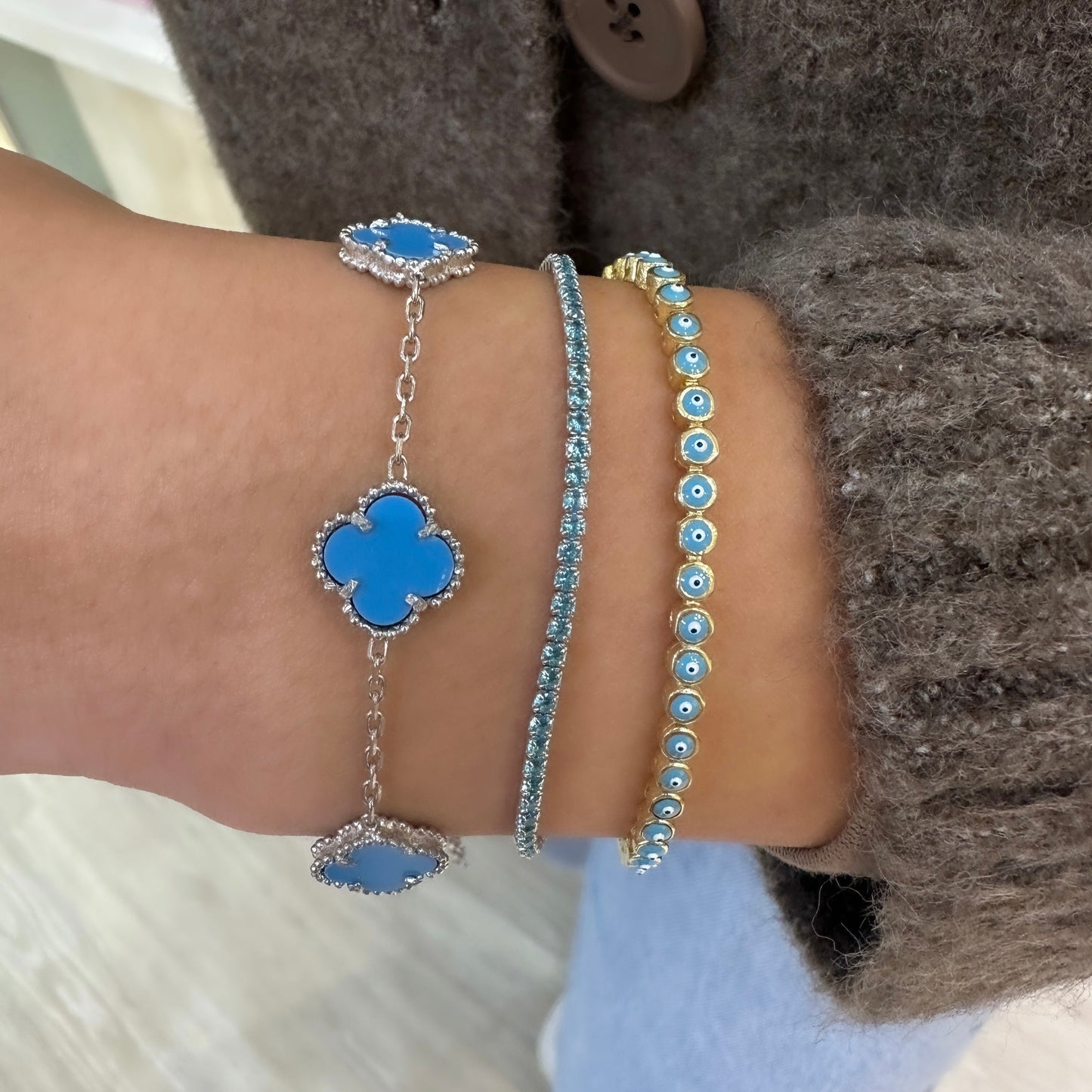 Blue Tennis Bracelet