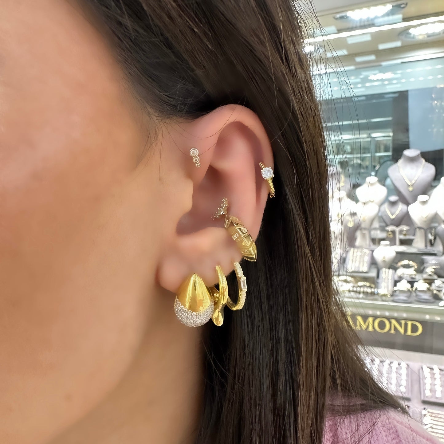 Pear Earring with Stones