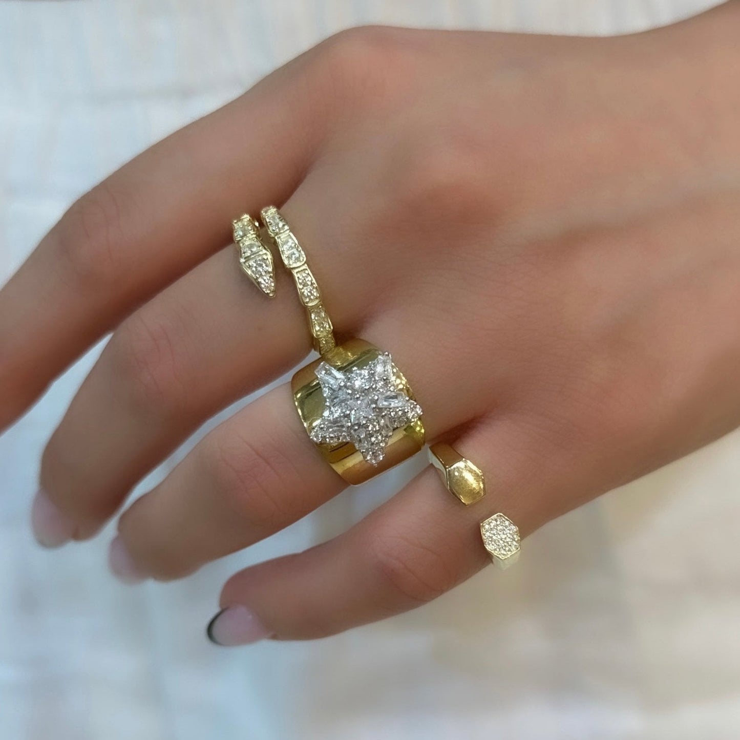 Stone Hexagon Ring