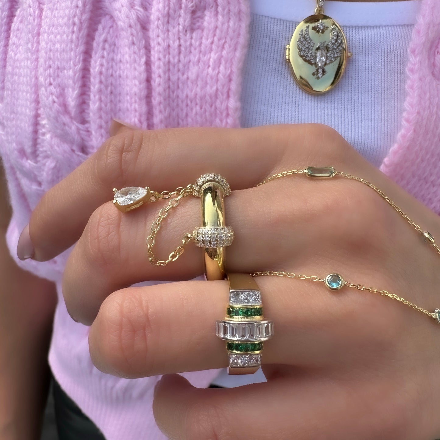 Bella Twin Chain Ring