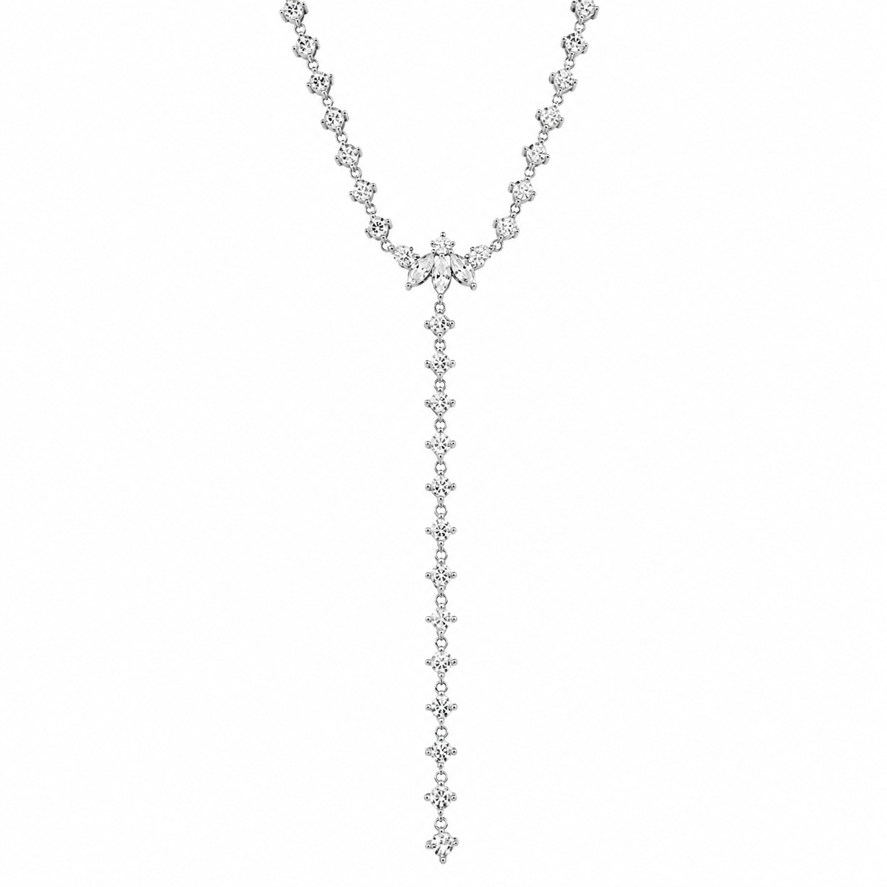 Stone Embellished Marquise Y Necklace