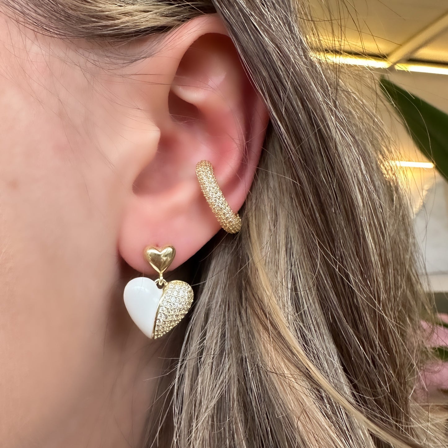 Enamel Heart Earring