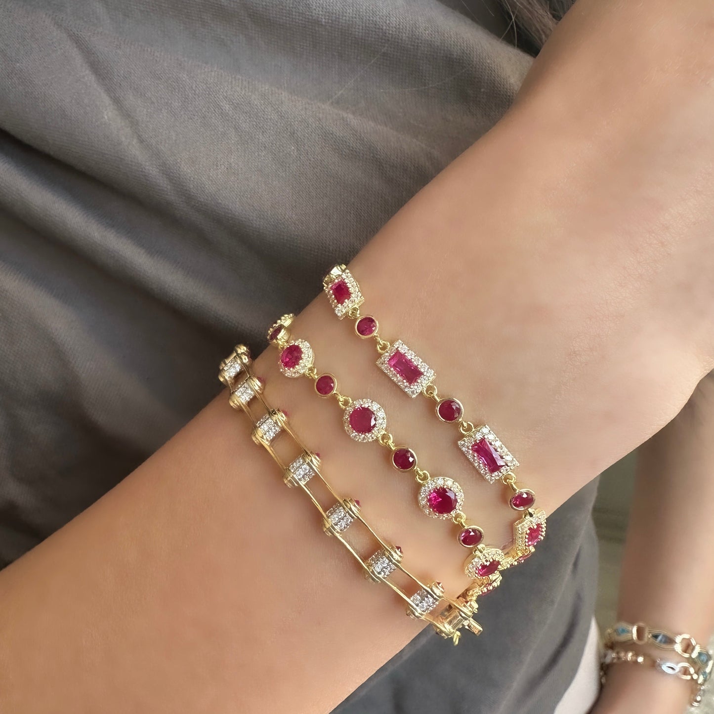 Round Colored Stone Mix Bracelet