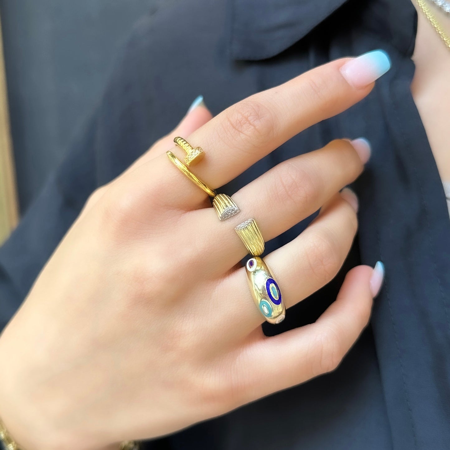Enamel Evil Eye Ring