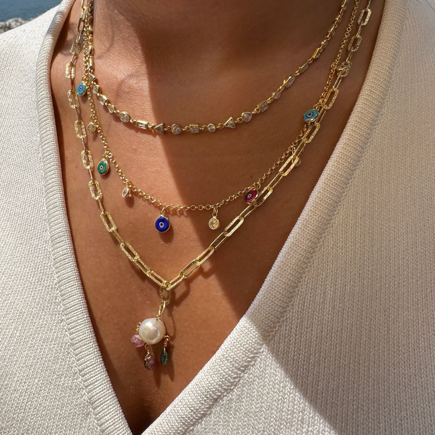 Rainbow Stone Necklace