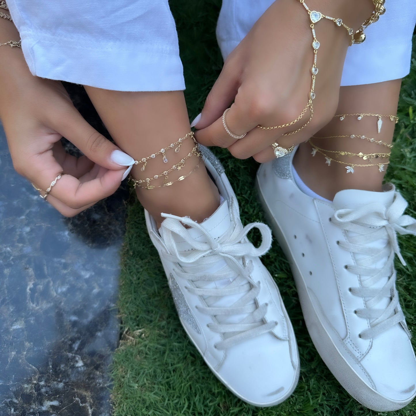 Drop Stone Anklet
