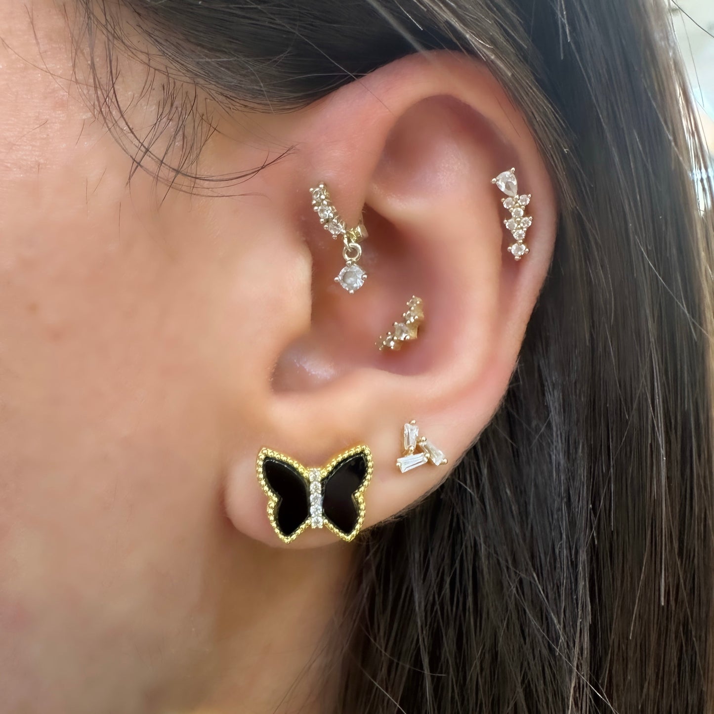 Stone Butterfly Earrings