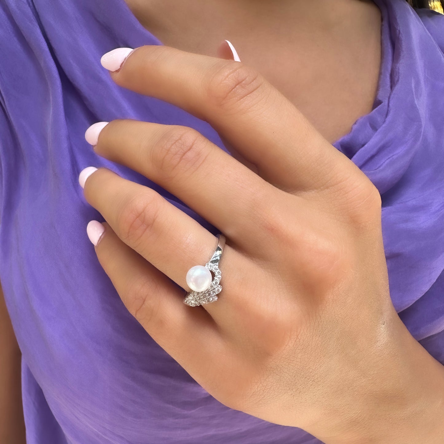 Three Row Pearl Ring