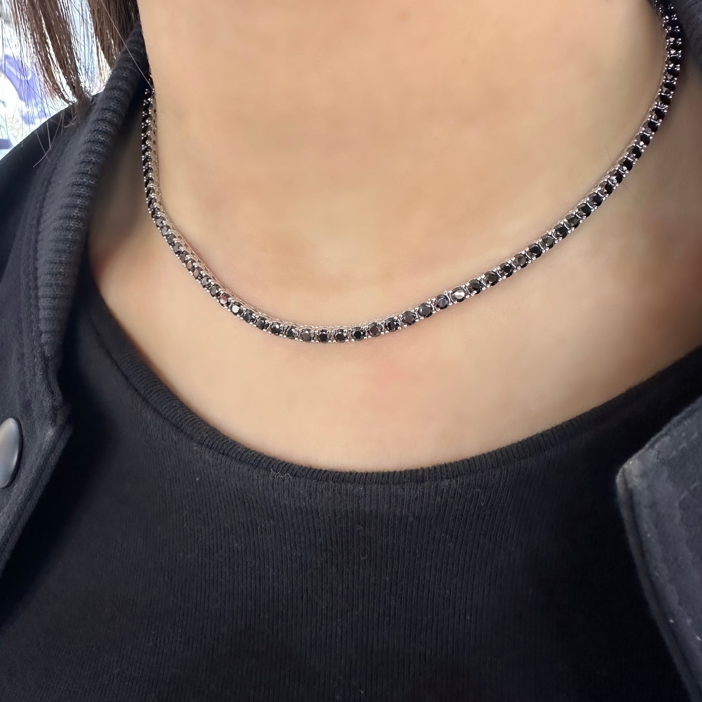 Navy Blue Tennis Necklace