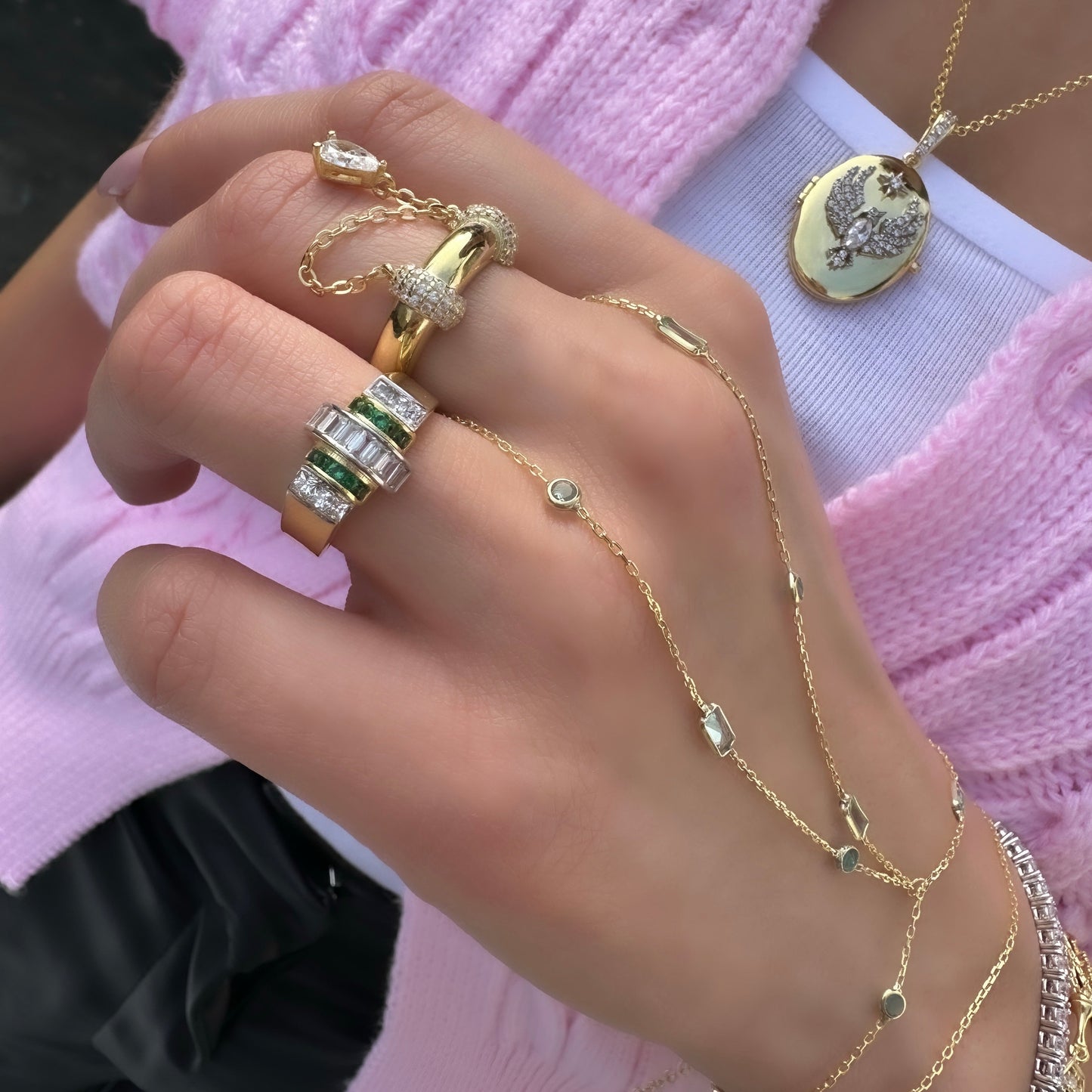 Mint Stone Hand Chain