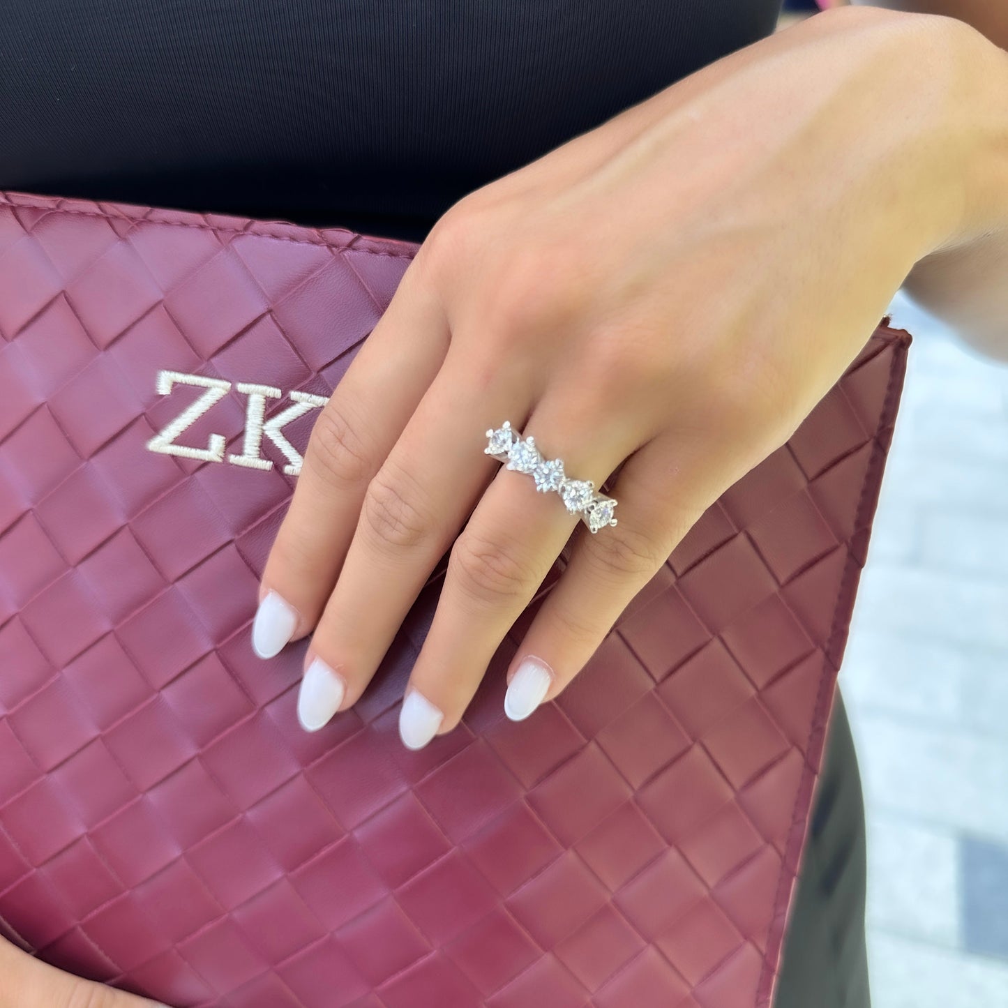 Two Carat G-Color Five Stone Ring