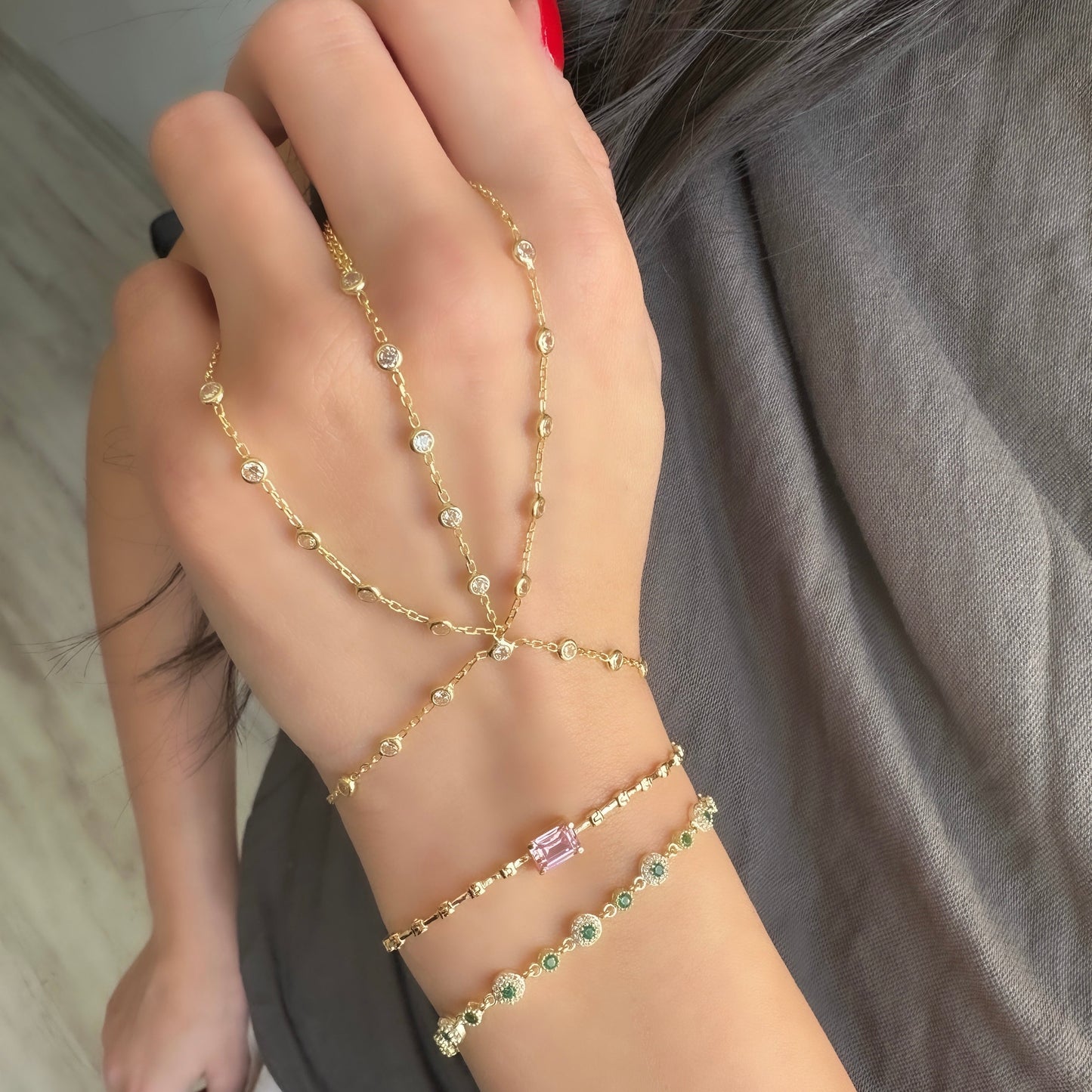 Baguette Stone Design Bracelet
