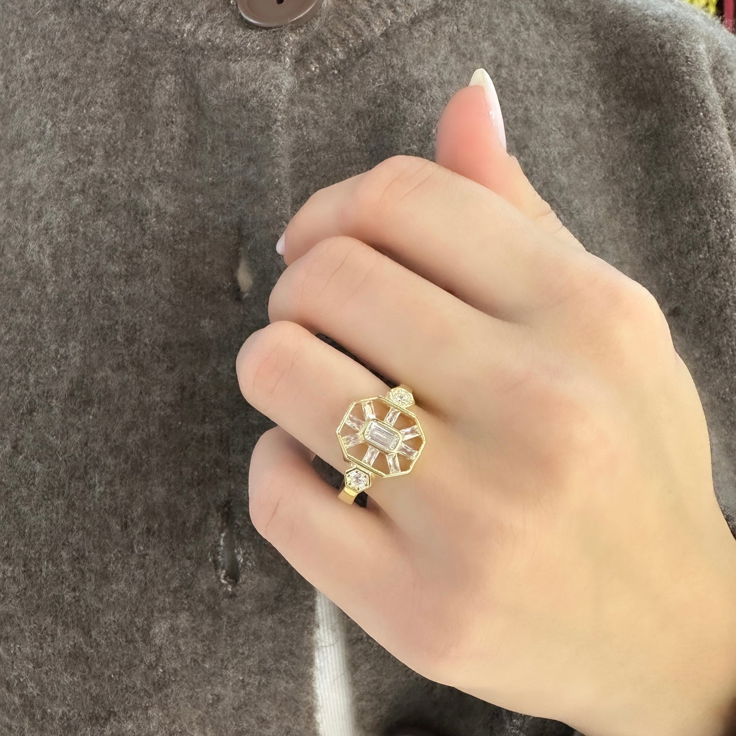 Gala Drop Baguette Ring