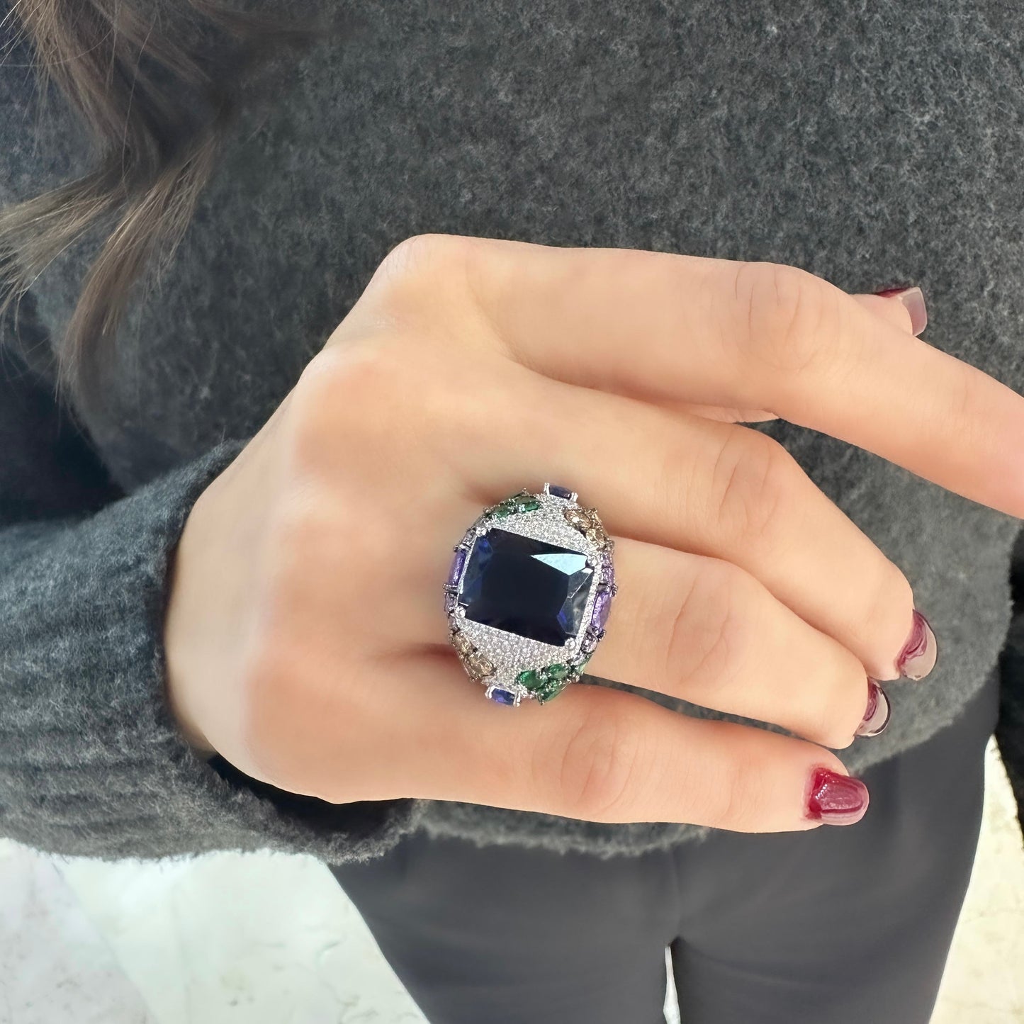Blue Stone Design Ring