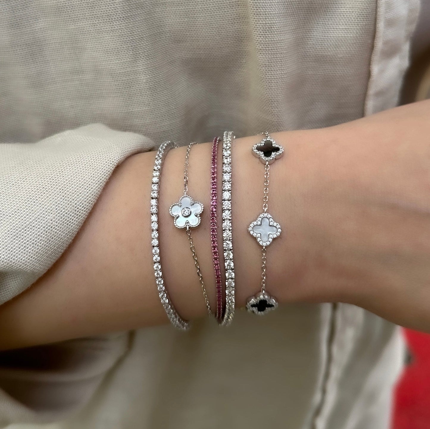 Three mm Ice Cut Tennis Bracelet