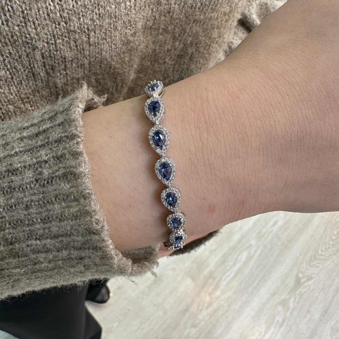 Navy Blue Drop Tennis Bracelet