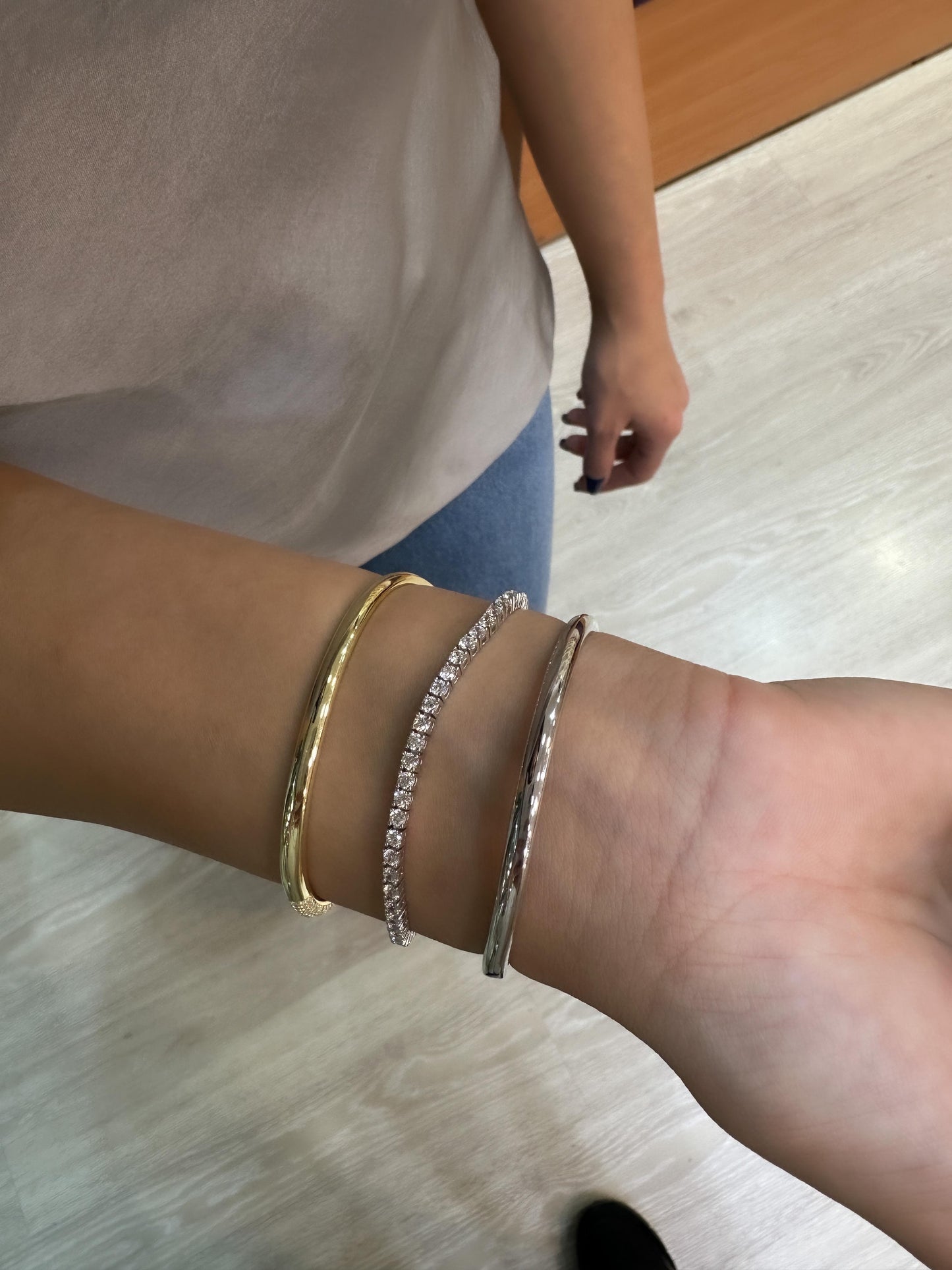 Drop Stone Open Center Bracelet