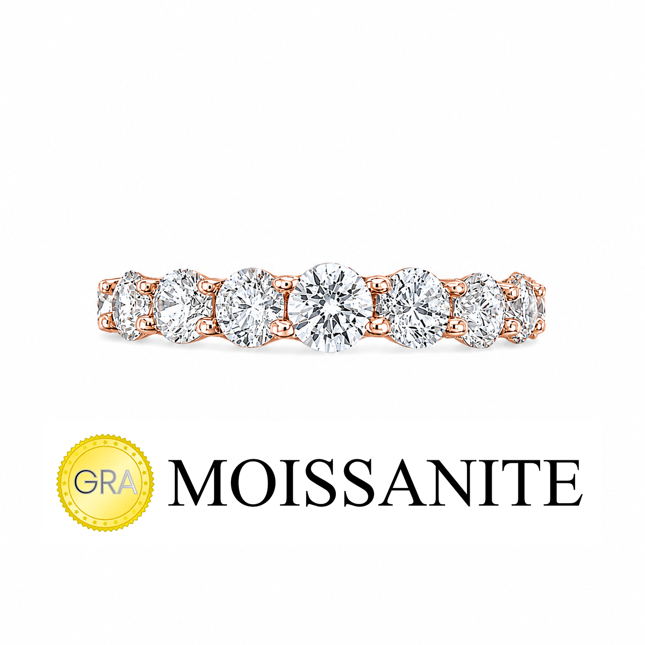 Three mm Moissanite Eternity Ring