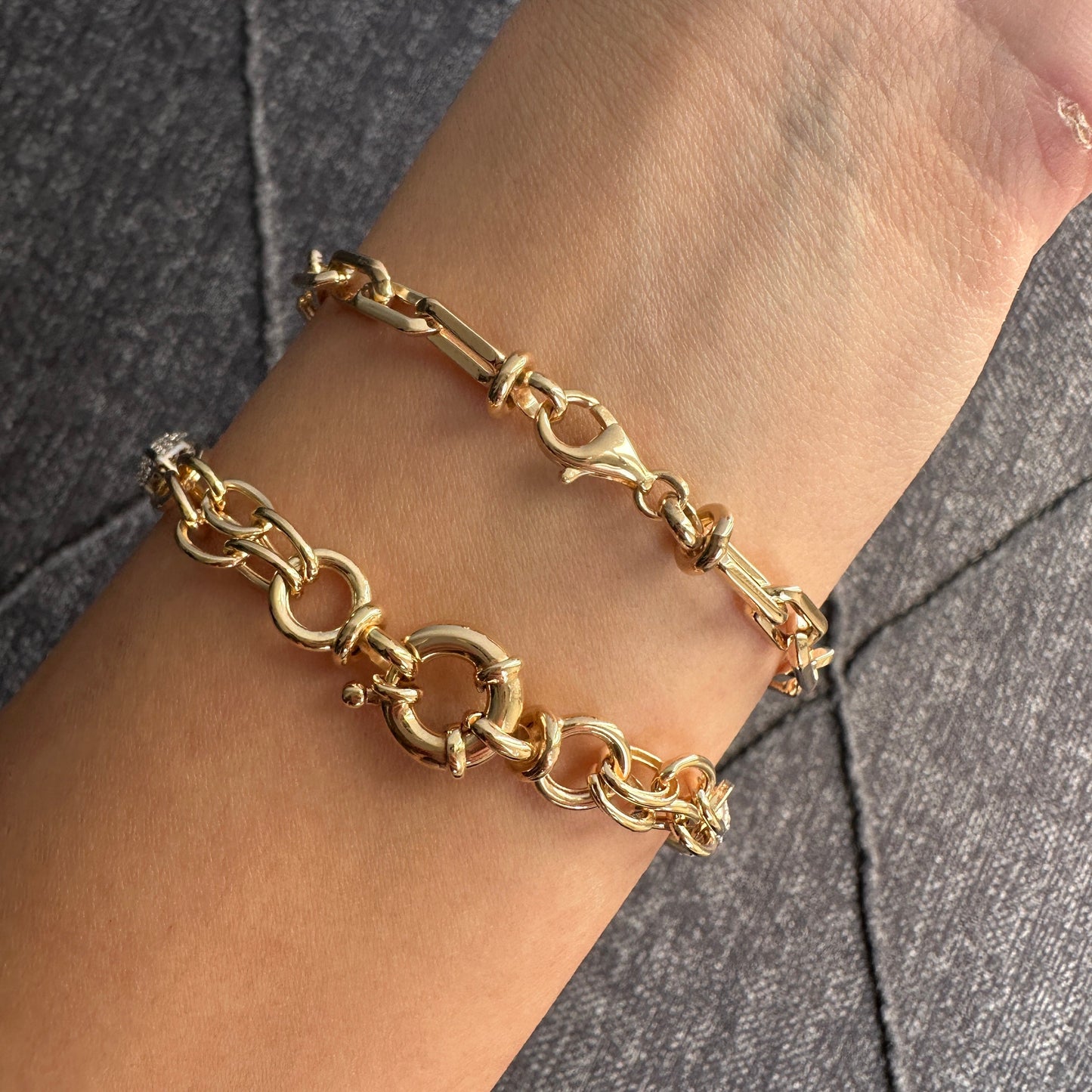 Enamel Design Paperclip Bracelet