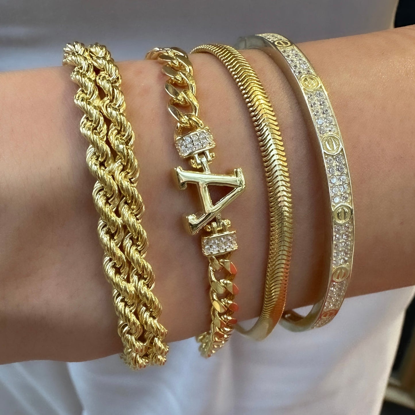 Double Row Twist Chain Bracelet