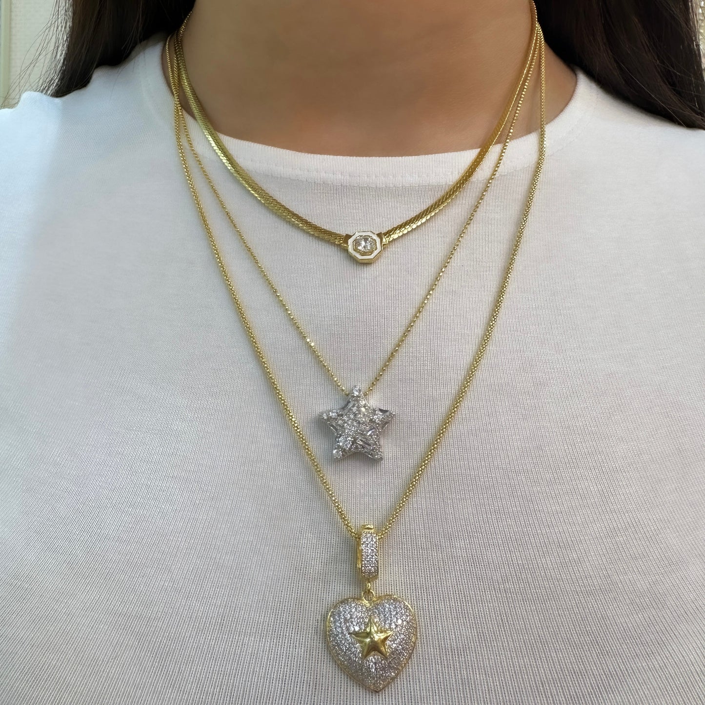 Heart Pendant with Star in the Middle / Charm