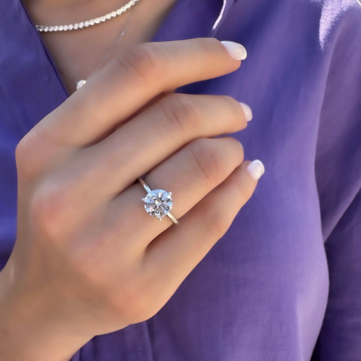 Three Prong G-Color Solitaire Ring