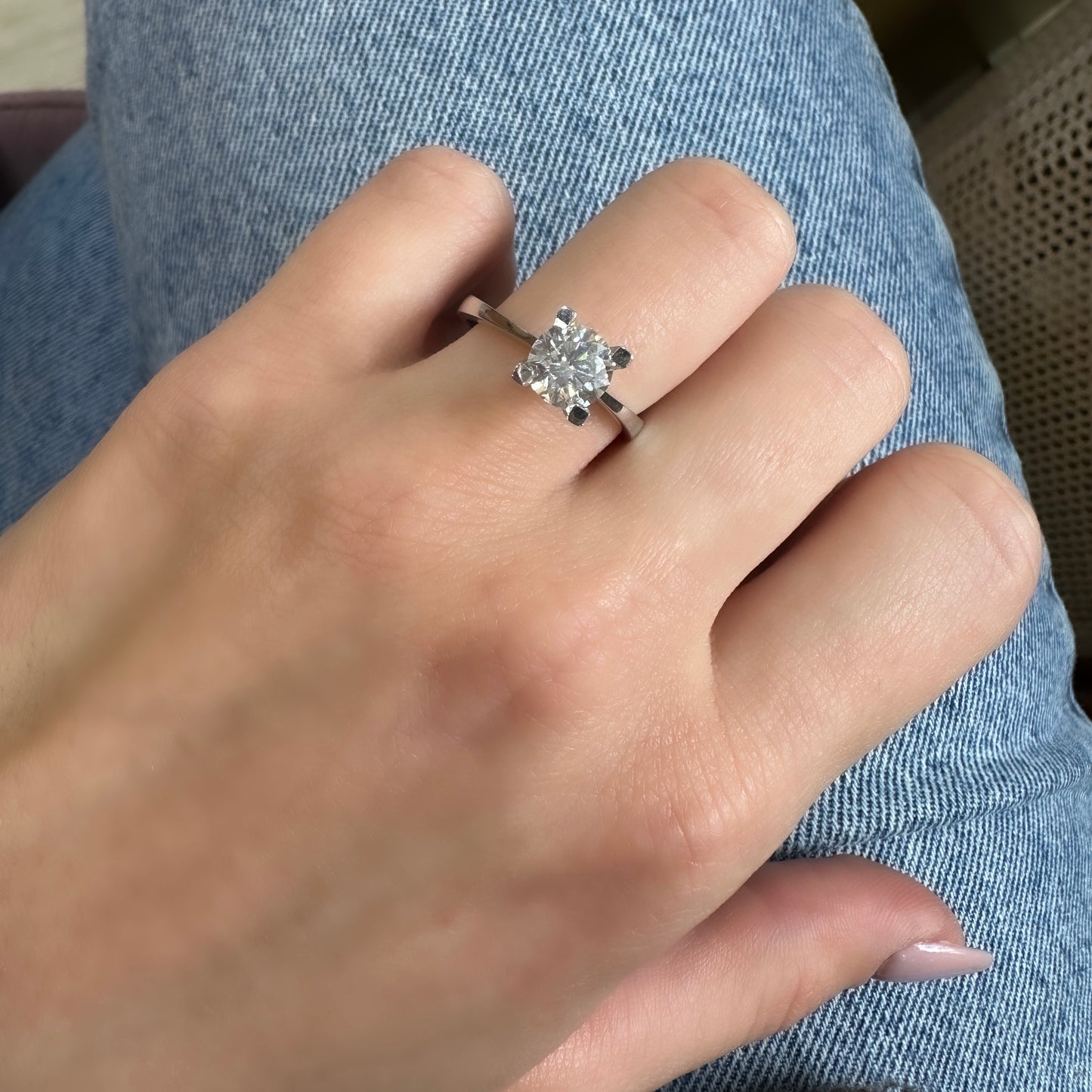 One Carat G-Color Solitaire Ring
