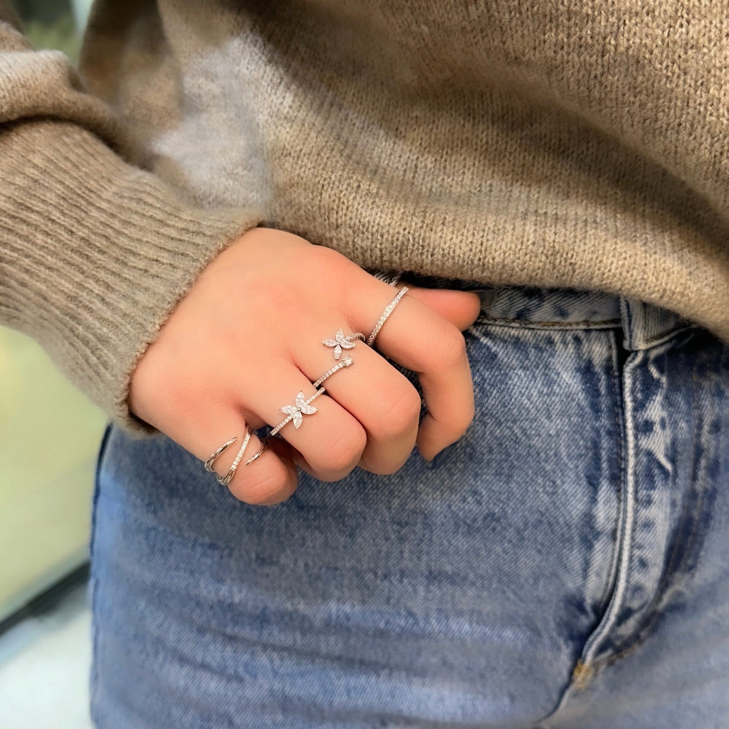 Marquise Stone Butterfly Ring
