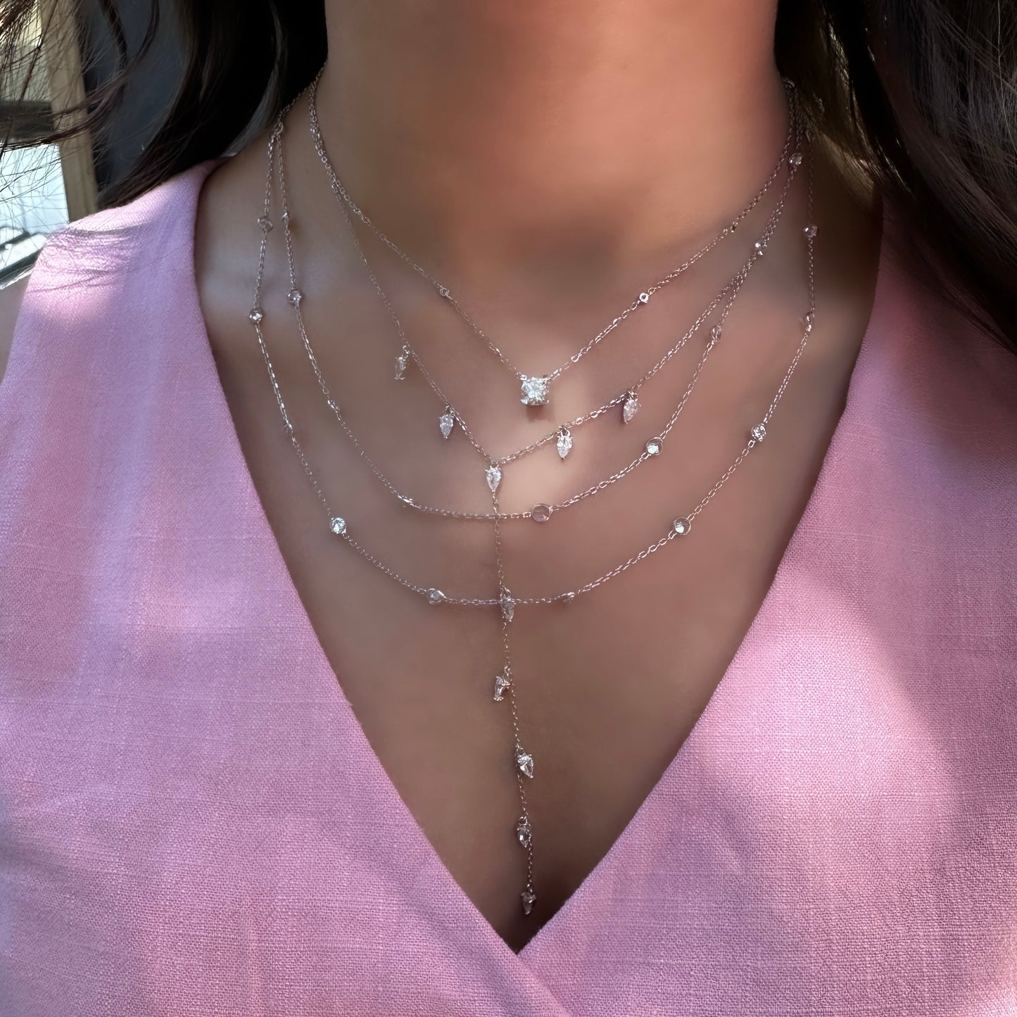 Vanessa Drop Dangle Y Necklace