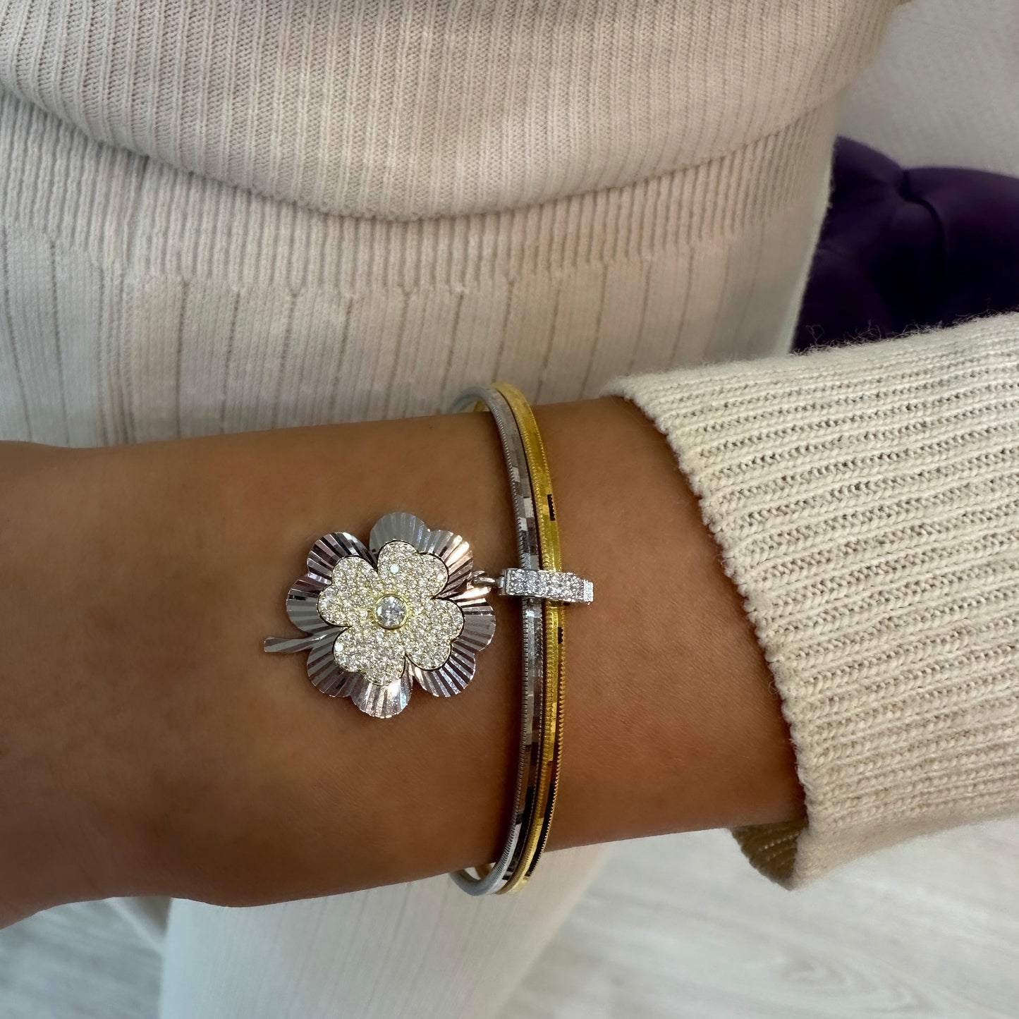 Laser Cut Clover Pendant / Charm