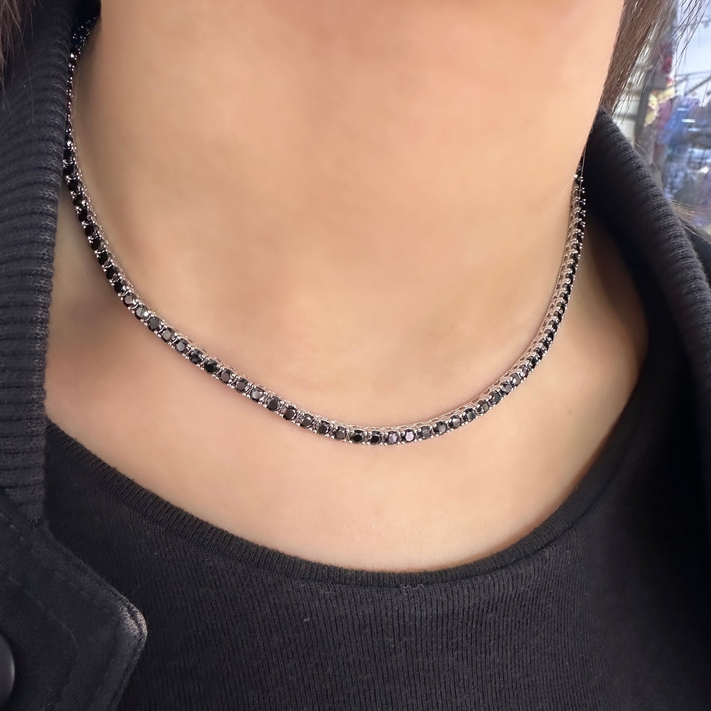 Navy Blue Tennis Necklace