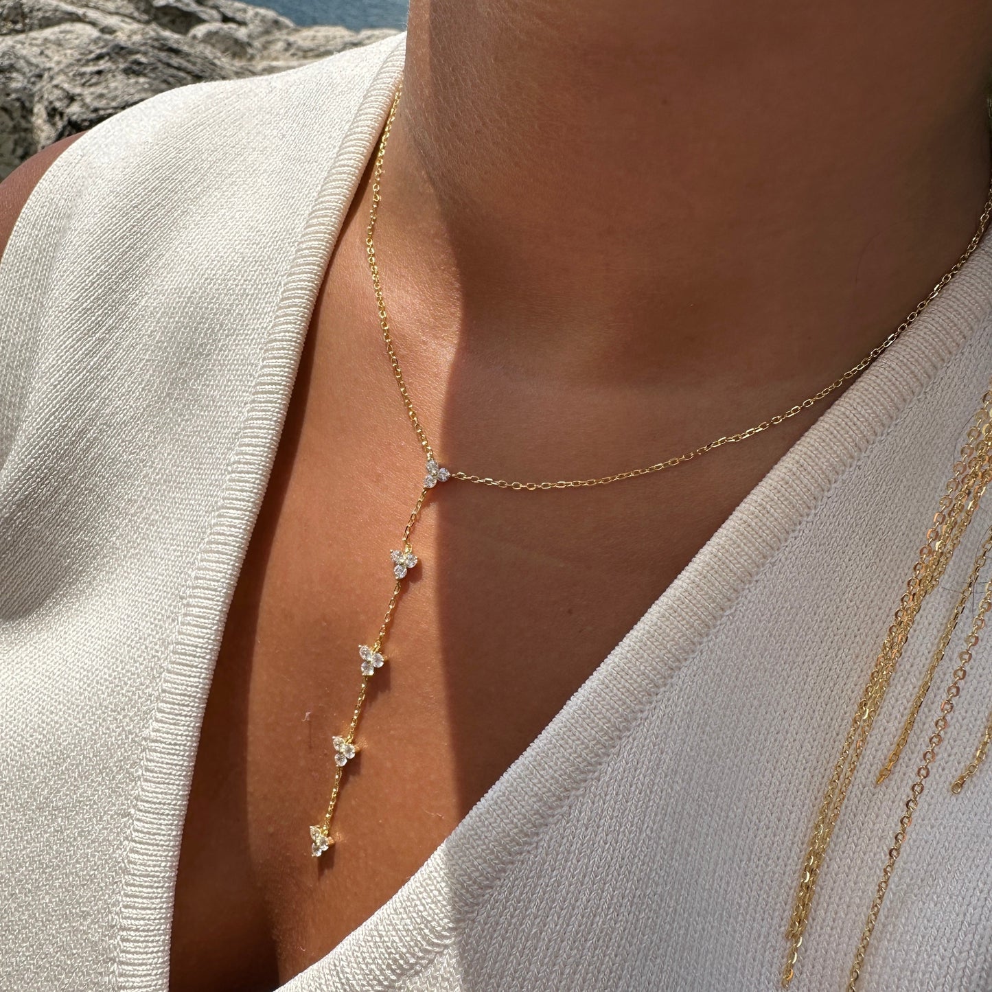 Marquise Stone Y Necklace