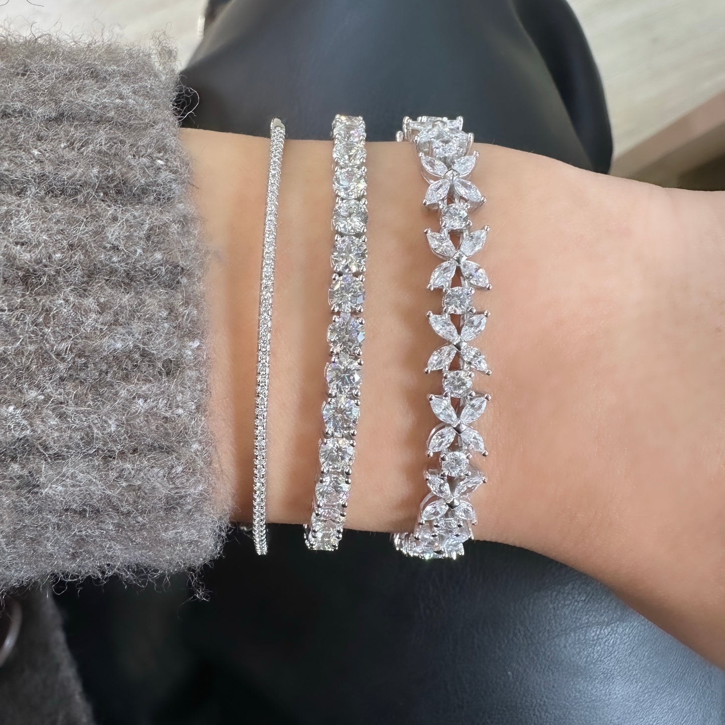 Four mm Ice Cut Tennis Bracelet