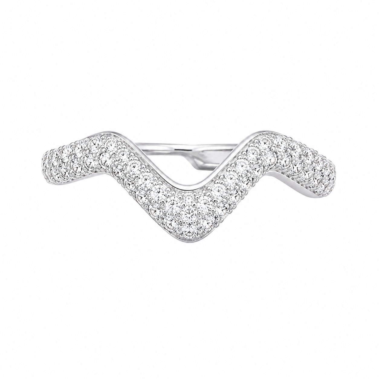 Carla Zig Zag Stones Detail Ring