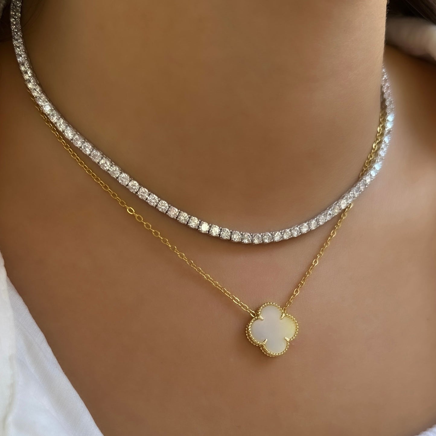 Three mm Tennis Necklace