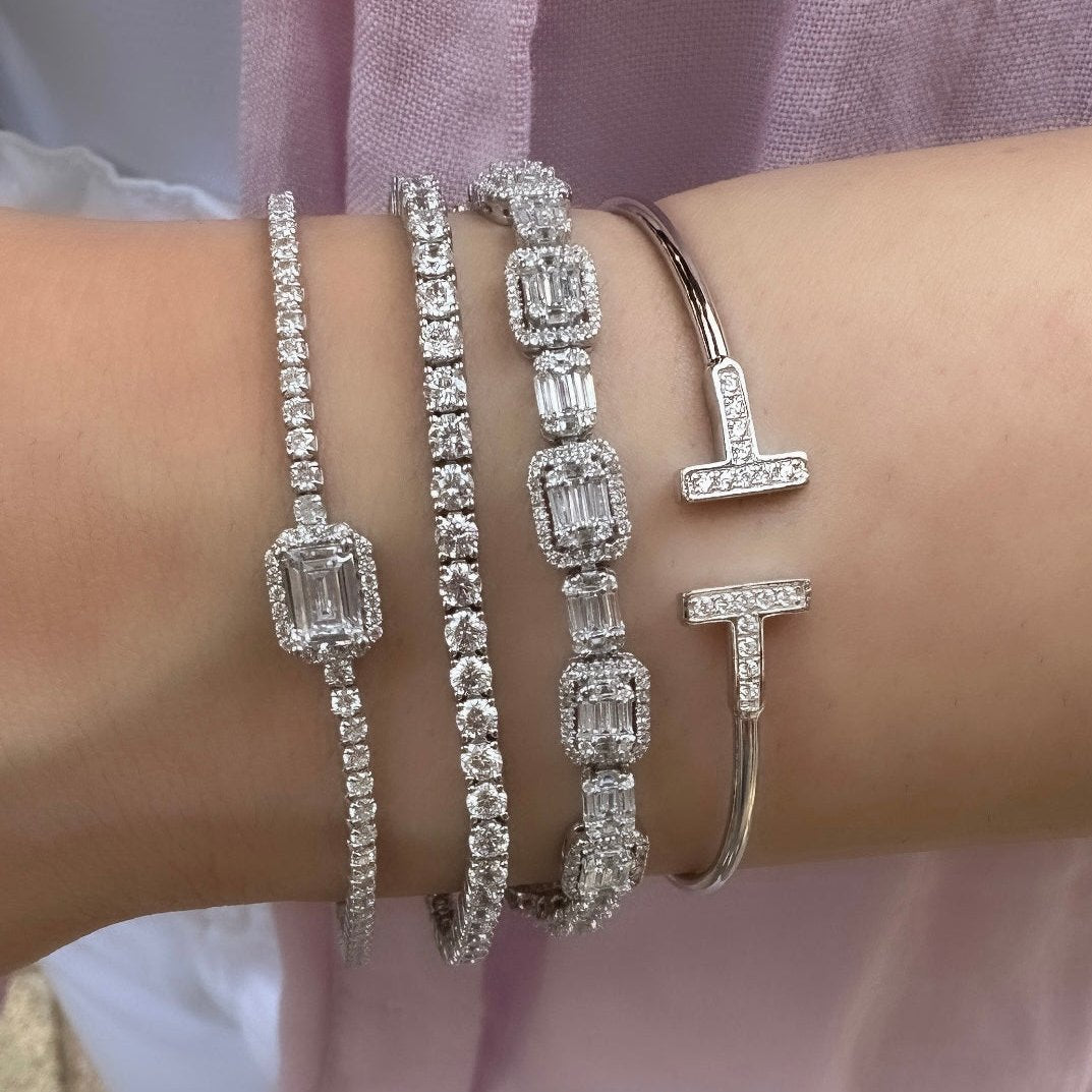 Big Small Baguette Tennis Bracelet