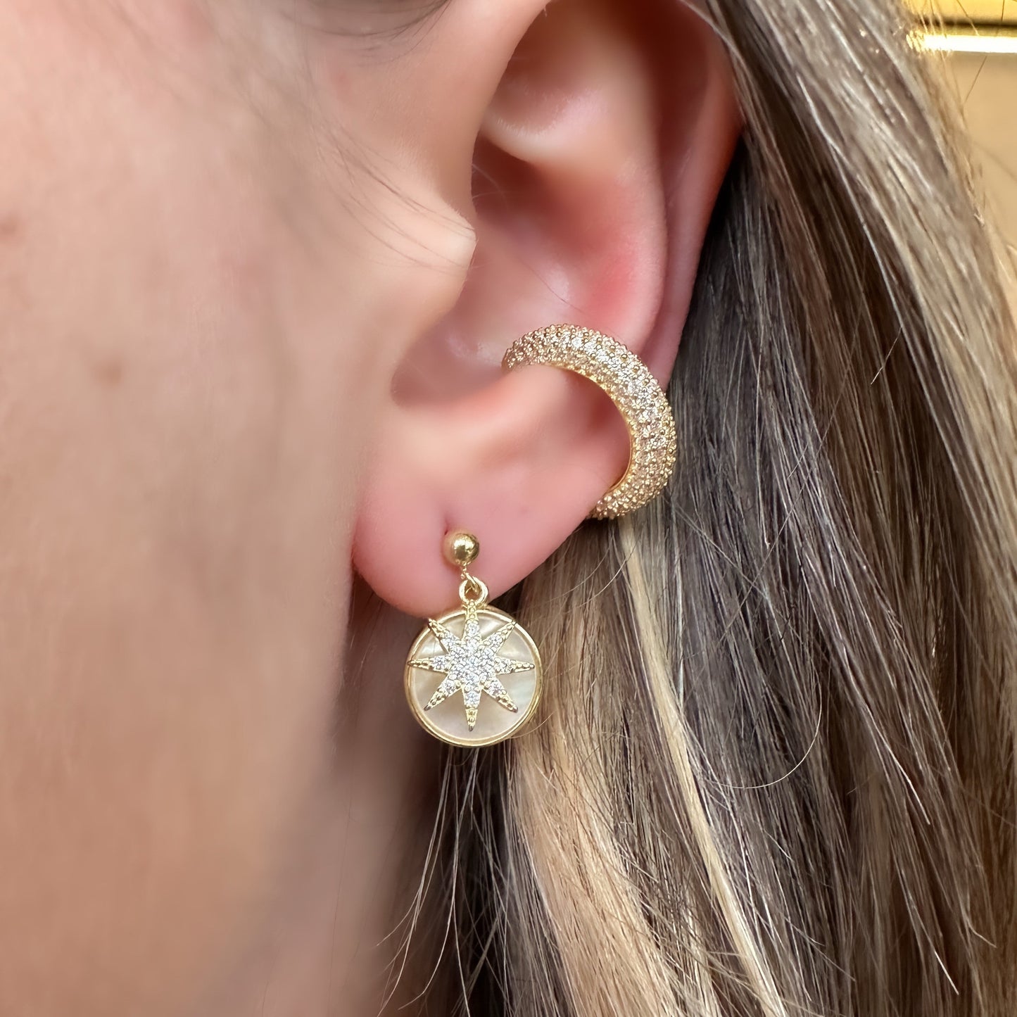 Mother of Pearl Star Earring
